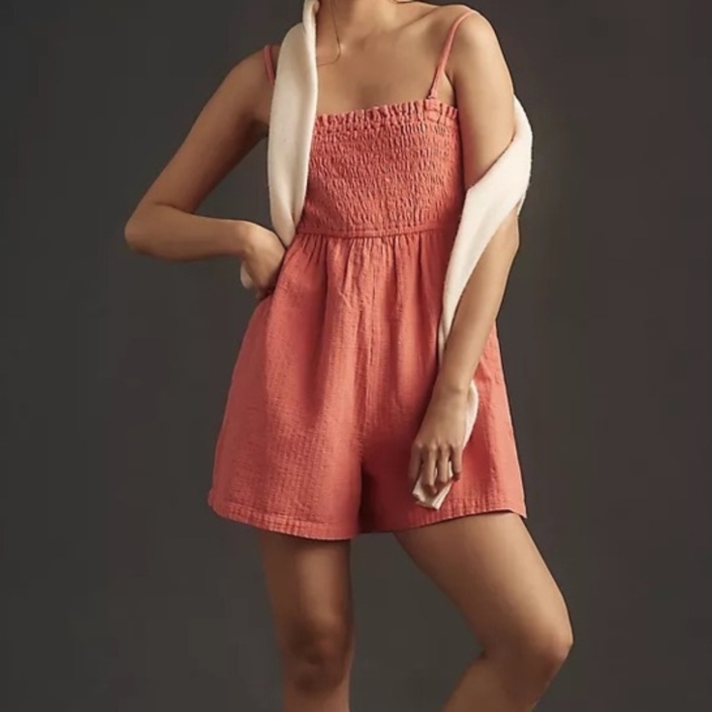 Pilcro Sleeveless Smocked Romper